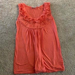 Orange floral blouse